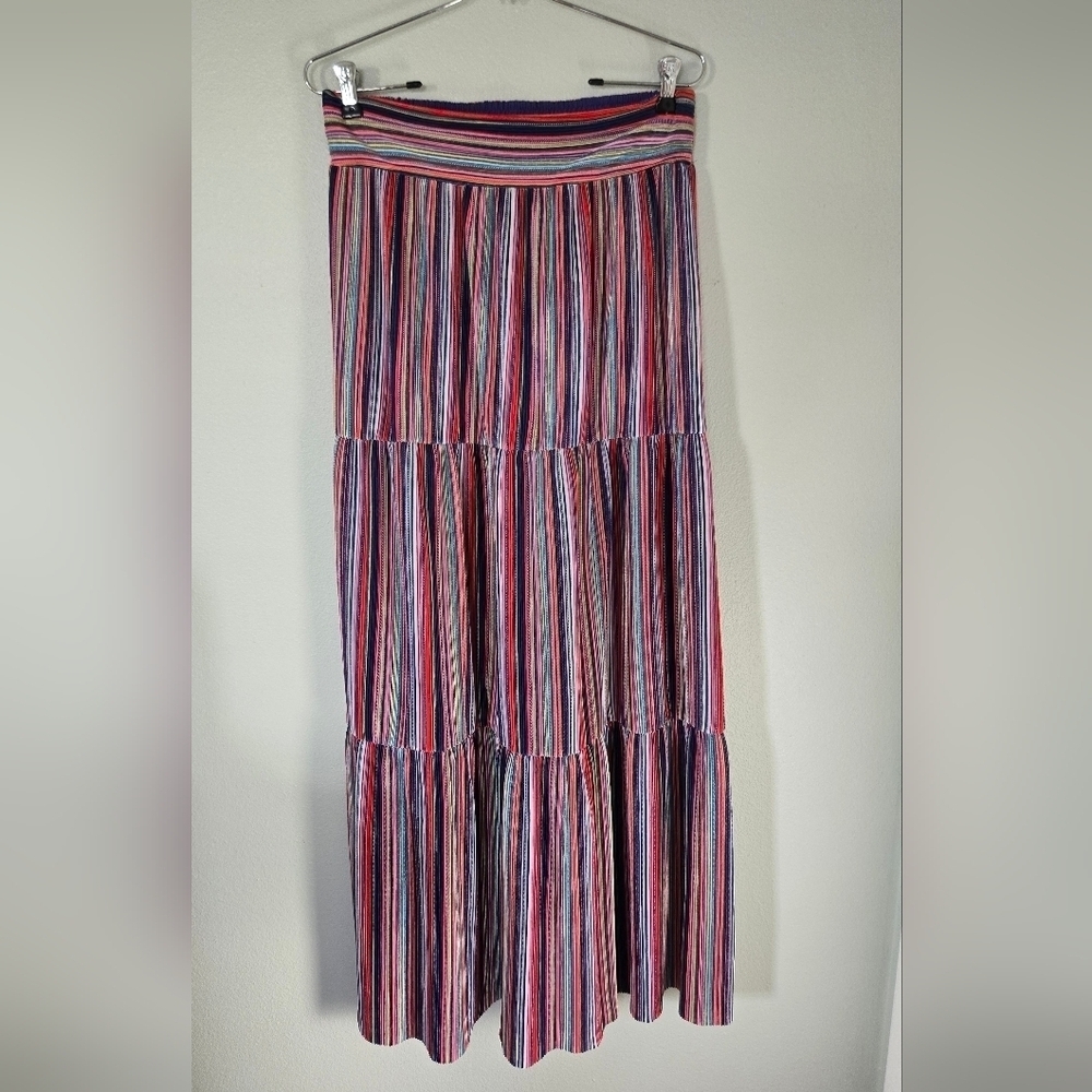 Allison Joy x Evereve | Multi Colored Tiered Maxi Skirt Size Medium